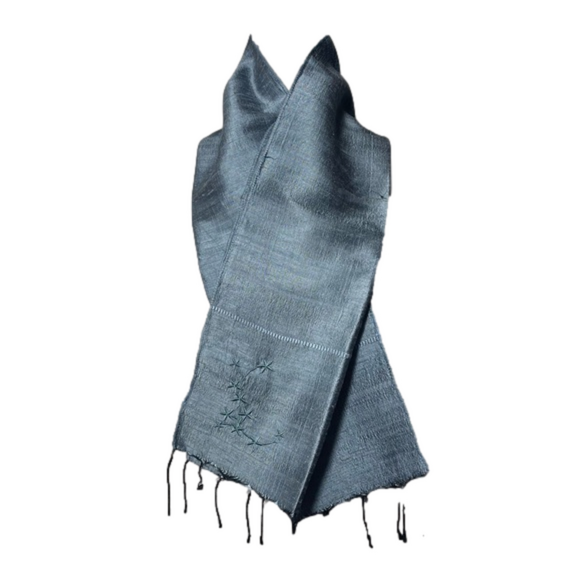 Made in India Accessories - 100% Silk Scarf Wrap from India Teal Blue 48”x12”
